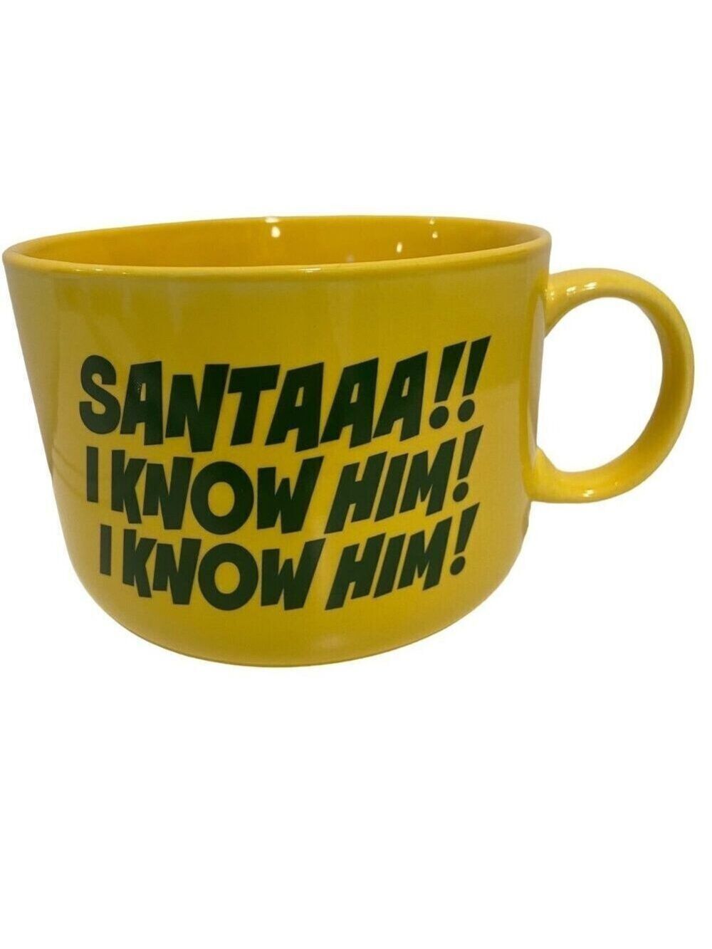 Large Yellow Santa Quote Mug - Modern Gourmet Foods - 5" Diameter & 3.5" Height